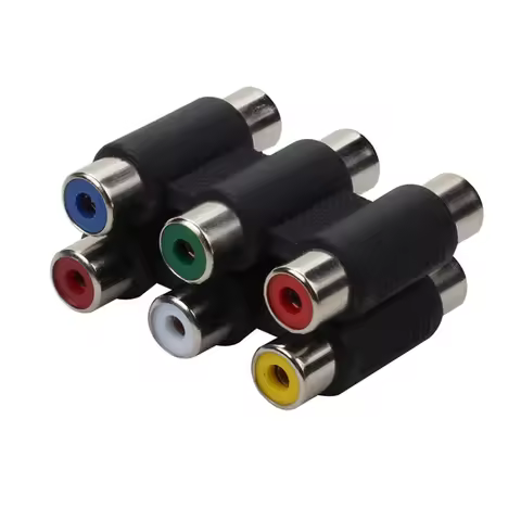 Audio Video Connector 3RCA Adapter Female To 3RCA Female To Female RCA AV Coupler Cable Adapter Conn
