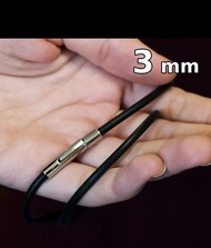 Vòng cổ dây cao su khoá bấm inox bền đẹp không đen gỉ 2li 3li 4li 5li mã HH06