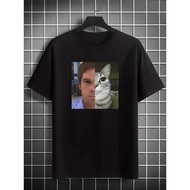 [ Funny Cat Dexter Morgan] Funny Cat Pattern Dexter Morgan T-Shirt - Unisex Thick Cotton Retro T-Shi