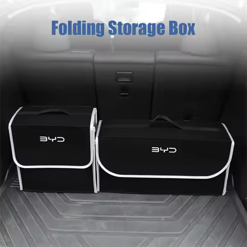 Car Organizer Trunk Leather Storage Bag Stowing Tidying Box For BYD Atto 3 Yuan F3 E6 F0 G3 I3 Plus 