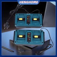 HENGHOME For Makita 18-20V  Rechargeable Portable Mini Dual Ports Charger BL1860B BL1850B BL1830 BL1