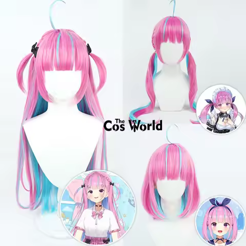 Virtual YouTuber VTuber Hololive Minato Aqua Anime Cosplay Wigs Fiber Heat Resistant Synthetic Hair 