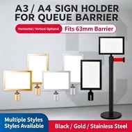 Isolation zone stainless steel A3 and A4 signs, telescopic isolation zone signs