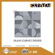 Milan Tiles - HABITAT Olavi Curve 50x50 cm Keramik Igrip Lantai Kamar Mandi