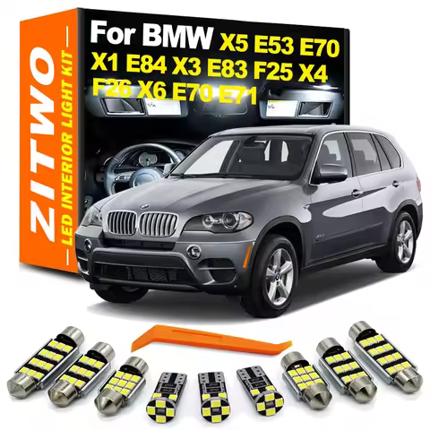 ZITWO Complete LED Interior Dome Light Bulb Kit For BMW X1 E84 X3 E83 F25 X4 F26 X5 E53 E70 X6 E71 F