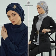 Instant Turban Women Fashion Muslim Solid Color Scarf