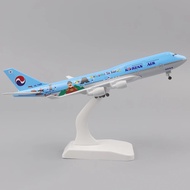 20cm Korea B747 Aircraft Model Air Boeing 747 Planel Models Metal Simulation Alloy Material with Lan