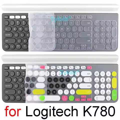 K780 Keyboard Cover for Logitech K780 Wireless Bluetooth Transparent Clear Black Film Silicone TPU P