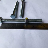 M8X100 (10 cm) WHITE HEXAGON NUT BOLT FULL THREAD BMP M8 X 100 LENGTH 10 cm BODY DIAMETER 8MM WHITE 