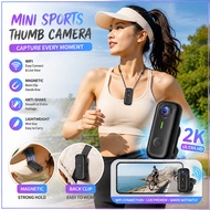 Mini Action Camera Thumb 2K HD POV Camera Portable Body Camera Wearable Action Camera Waterproof Cyc