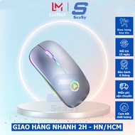 Chuột không dây Bluetooth SeaSy AJ1 chuột máy tính sạc pin cao cấp không tiếng ồn pin dùng 3 tuần sạ