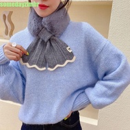 SOMEDAYZL0M Plush Scarf, Cashmere Shawl with Crossed Wool Collar, Winter Crossed Scarves YONS