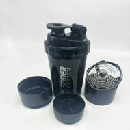 1pc Black 17oz/500ML PP Shaker Bottle, Modernist Scale & Letter Graphic Portable Shaker Cup For Home