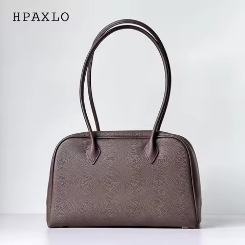 Genuine leather 33cm armpit tote bag new luxury design large capacity first layer cowhide simple com