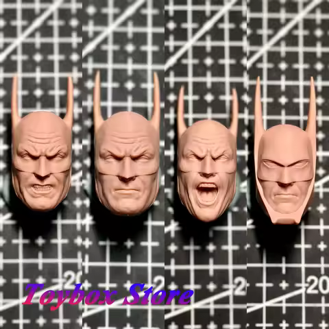 1/12 Comic Alex Ross Version Bat Hero Unpainted Head Sculpt Customization for 6inch Ml Shf Mafex Mez