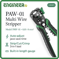 ENGINEER PAW Series Automatic Self‑Adjusting Wire Stripper & Crimping Tool – 3‑in‑1 Cut/Strip/Crimp,