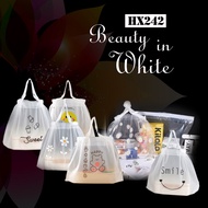 HX242 [1 pc] Plastic Shopping Bag Drawstring Tote Shopping Plastic Goodie Bag