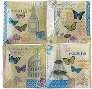 Notions by Jay Post Card Canape Plates, Set of 4