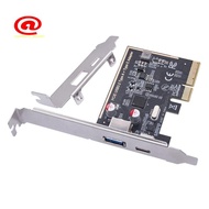 PCIE USB 3.2 GEN2 10G + Type C 10G Adapter PCI Express X4 Expansion Card Riser ASM1142 Chip Controll