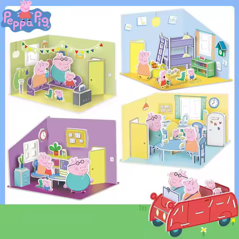 Peppa Pig 3D Puzzle Children's Puzzle Enlightenment Peppa Toys For Boys And Girls DIY Handmade House