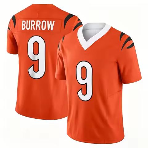 2026 New Men No.9 Joe Burrow Black Home Cincinnati Football Jersey Breathable V-Neck Jersey Fans Dai