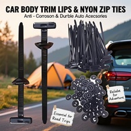 Universal Automotive Nylon Zip Ties with Mounting Clips Car Cable Organizer Fastener Clips for Vehic