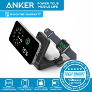 Anker MagGo 3-in-1 MagSafe Charging Station, Qi2 Certified 15W Wireless Charger Stand, Apple Watch C