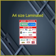 ☍ ﹊ ❍ PAYBILLS, PAYMAYA, GCASH, E-LOADING TARPAULIN SIGNAGE