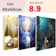 RUOPOTY 60x75cm/50x65cm/40x50cm Frame DIY Frame Oil Painting By Numbers Deer Animal Acrylic On Canva