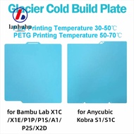 LANHUHU 1PCS Cold Build Plate, Double-Sided 257x257mm Glacier Build Plate, 264x276mm  Printer Build 