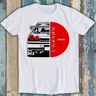 Nissan Skyline JDM R33 R34 R35 Red Half Moon Sunset Limited Edition Best Seller Funnyie Music Meme T