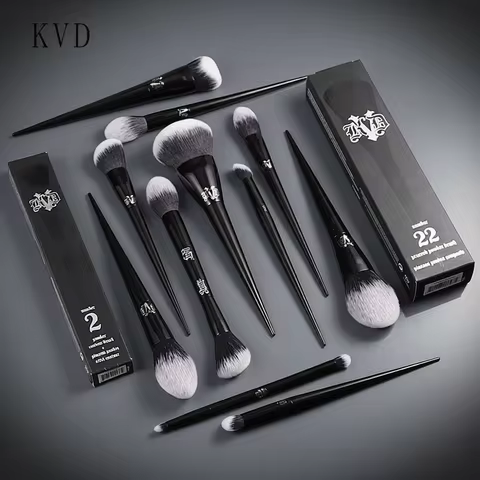 Kat Von D Makeup Brush Set & Kit Foundation Blush Highlight Concealer Powder Sculpting Eyeshadow Bru