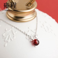 One Deer Have You Sterling Silver Christmas Korean Version Simple s925 Staghorn Pomegranate Dry Clav