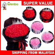 Wenbo [Gift] 99 Pieces Red Soap Roses Birthday Flowers Wedding Decoration Flowers Couple Valentine Day Present 九十九朵玫瑰花