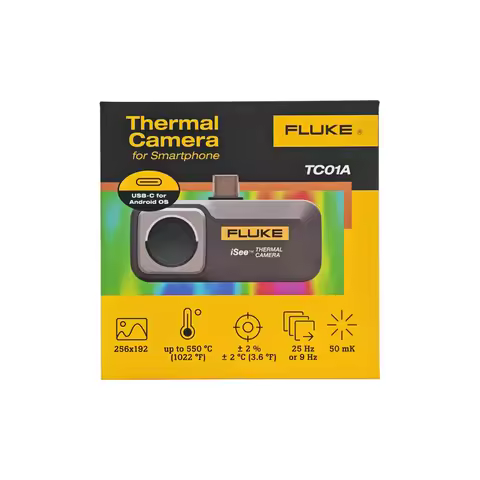 Fluke TC01A Thermal Camera for Smartphone Android Type C 256x192 Resolution 25Hz HD Infrared Imaging