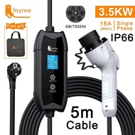 Feyree 3.5KW 16A Portable EV Charger Electric Car Charging Device Type 2 GB/T Single Phase EV Chargi