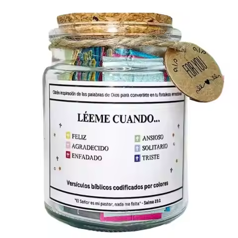 Bible Verse Jar Spanish Scripture Prayer Hope Bible Verse Jar Decoration Positive Thinking Emotional