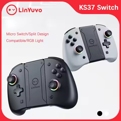 LinYuvo KS37 Wireless Joycon For Nintendo Switch 7 LED Colors controller SWITCH OLED/LITE 6 Axis Gyr