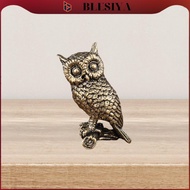 blesiya Brass Owl Figurine Sturdy Elegant Craftsmanship Office Statue Animal Ornament