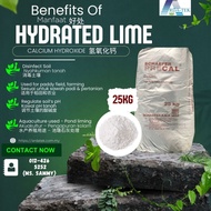 [SK Brand] [25 KG] Hydrated Lime (Ca(OH)₂) | Calcium Hydroxide Powder | Kapur Kering Tanah