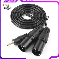 [Ft] 15m 35mm Aux Stereo Audio Male to 2 Dual XLR Male Cable Cord for Phone Laptop