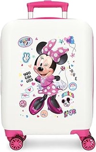 Joumma Minnie Party Cabin Suitcase White, Hard ABS Hard Case ABS Combination Lock Side 28.4L 2kg 4 D