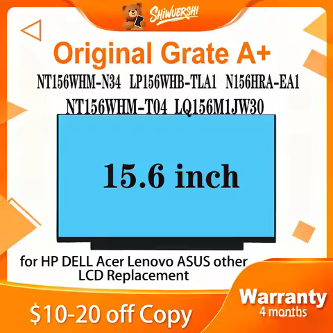 Original New A+ 15.6 inch Laptop Lcd Screen Monitor Panel Slim NT156WHM N34 LP156WHB TLA1 N156HRA EA