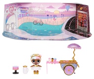 LOL Surprise Furniture Sweet Boardwalk with Sugar Doll and 10+ Surprises, Doll Candy Cart Furniture 
