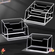 CACTU 1Pcs Bussiness Card Holder, Display Stand  Transparent Business Card Box, School Office Suppli