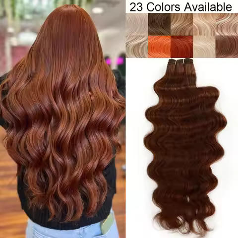Magicae Brown Body Wave 30Inches 200g Hair Bundles Blond 27/613 White 60# Soft High Synthetic Hair W