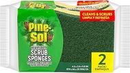 Pine-Sol Heavy Duty Scrub Sponges – Dual-Sided Dishwashing Scrubbers for Kitchen, 2 Pack