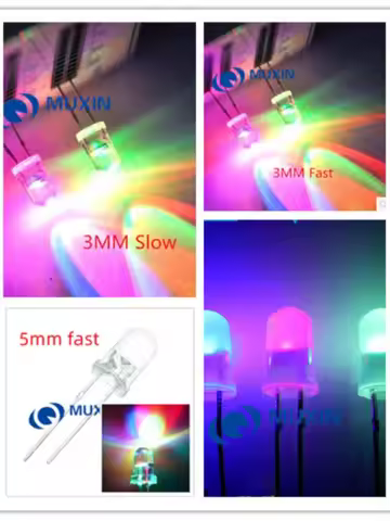 50PCS F3 F5 3MM 5MM RGB 7 color Fast flash/Slow flash LED light-emitting diode (LED) 3mm RGB 7 color