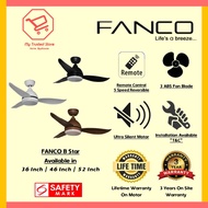 FANCO B-STAR DC Motor Ceiling Fan with 3 Tone LED Light Kit and Remote Control | Installation Available