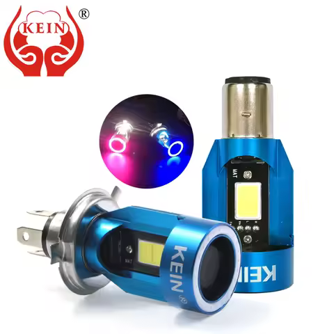 KEIN NEW Angel eyes COB Motorcycle Headlight Bulbs H4 Led H6 ba20d HS1 LED Motorbike Head Lamp Scoot